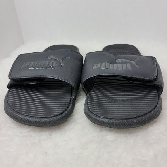 Puma Slides Men\'s Size 12 Black Comfy Casual Sandals Cushioned EUC main image 5